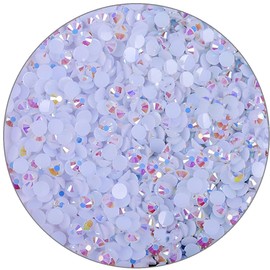 3000 Pieces SS6 2mm Flatback Rhinestones Clear Glasses Round Gems AB Crystals for Nail Art DIY Crafts Clothes Glitter Stones （White）