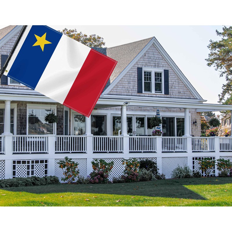 2×3 FT Acadia Flag,Medium 60×90 CM 100D Acadian Outdoor Banner,Doube