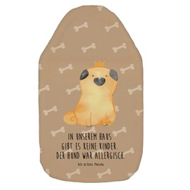 Mr. & Mrs. Panda Hot Water Bottle Pug Crown - Gift, Childless, Hot Water Bottle Cover, Dog, Grain Cushion, Pet, Animal Lover, House Rule, Four-Legged