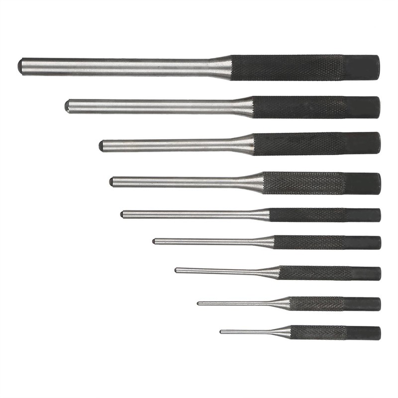 9PCS Durable Steel Roll Pin Punch Set Mechanics Professional Tool