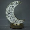 Bedside Table Lamp Crystal Moon Shape Cordless Rechargeable Long Touch