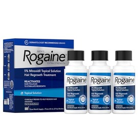 Men's Rogaine Extra Strength 5% Minoxidil Topical Solution for Hair Loss and Hair Regrowth, Topical Treatment for Thinning Hair, 3-Month Supply