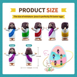 Seprochoo Little Jesus Figurines Mini Jesus Figures Pocket Jesus Religious Gifts for Easter Egg Stuffers Christmas Decorations (25, Multicolor)