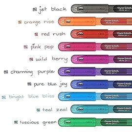Newell Brands 10x Paper Mate InkJoy Capped Gel Ink Pens Assorted Colours 0.7mm Medium Point Nib Tip Adult Colouring Set (Berry)