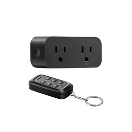 DEWENWILS Indoor Remote Control Outlet, 2 Independent Control & Dual-Controlled, 15A/1875W Remote Light Switch, 100FT Range, Remote Outlet Switch for Lamp, Fan, Christmas Light, Black, FCC Listed