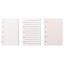 3 Pack A8 Refill Paper Loose Leaf Paper 120 Sheets Refillable Planner Binder Paper M5-5 Hole Mini Binder Paper 2.64''x4.09'' Filler Paper Blank&Grid&Lined