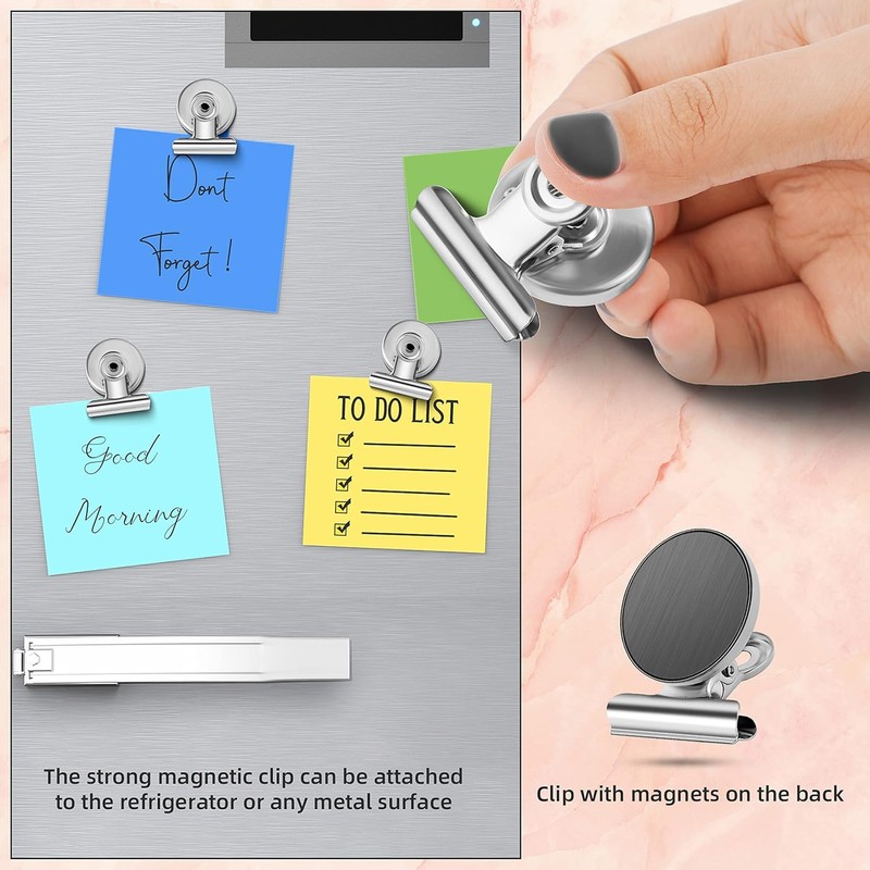BEANPRECOY 25 Pcs Magnetic Clips, Magnetic Hooks Clips, Strong Refrigerator