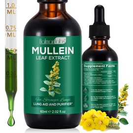 Mullein Drops for Lungs, Mullein Leaf Drops with Premium Mullein Leaf Extract, Mullein Leaf Extract Supplement, Mullein Leaf Extract for Lung Cleanse and Respiratory Support-2.02 fl oz