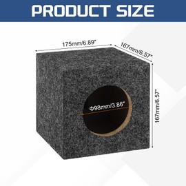 MECCANIXITY 4 Inch Ported Wooden Speaker Enclosure, Gray Single Vented Subwoofer Box Car Audio Truck Speaker Box for DIY Home Vehicle Audio Custom Sound Supplies