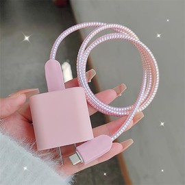 Lindo protector de cable para cargador de iPhone, protector clásico de cable de carga, cubierta de cargador de silicona con acabado helado suave, protector de cable de datos, protector de cable