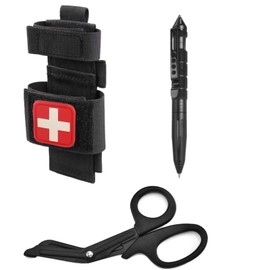 Ifak Trauma Kit Medical Refill, Trauma Shears, Molle Tourniquet Pouch,Tactical Duty Belt First Aid Kit Pouch Set(Black)