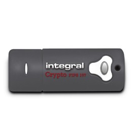 Integral 64GB Crypto-197 256-Bit Hardware Encrypted 3.0 USB Secure Flash Memory Drive - Certified to FIPS 197, Brute-Force Password Attack Protection & Rugged Double-layer Waterproof Design