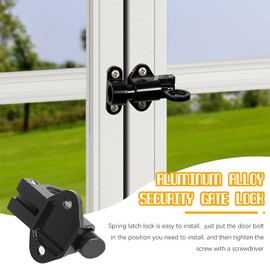 Sixfolo Pack of 4 Automatic Locking Door Bolts Aluminium Spring Lock Small Safety Rebound Bounce Door Bolt with Screws for Small Doors, Windows, Wooden Doors, Cabinet Doors (Black)