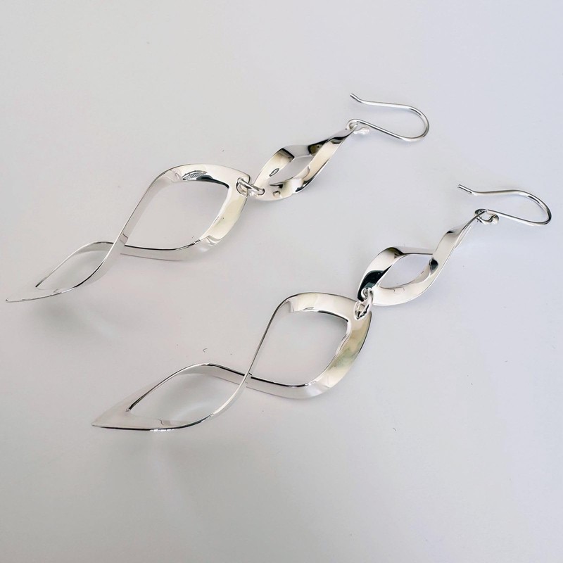 Agálea | Aretes largos de Plata ley .925 diseño Colgante