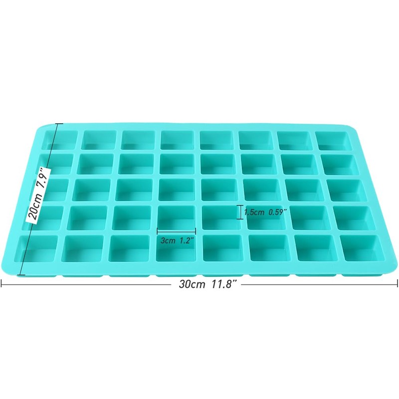 ionEgg 40 Cavities Square Silicone Mold, for Making Chocolate Candy,