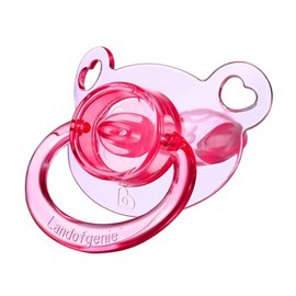 Chupetes de tamaño adulto con escudo grande, diseño transparente en forma de oso, color rosa