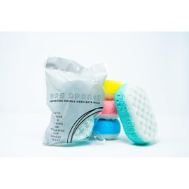 Scrubbing Bath Shower Body Sponge for Woman Man Kids -4 Pack- MR. Sponge Energizing Double Sided Bath Relaxing Massage Scrubbing Body Scrubber Loofah Deep Cleansing Loofah Exfoliating Body Scrubber