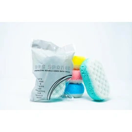 Scrubbing Bath Shower Body Sponge for Woman Man Kids -4 Pack- MR. Sponge Energizing Double Sided Bath Relaxing Massage Scrubbing Body Scrubber Loofah Deep Cleansing Loofah Exfoliating Body Scrubber
