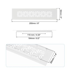 PATIKIL 8 x 2 Inch Door Air Vent Cover, Heavy Duty Aluminum Grille Ventilation Cover Louvered with Mounting Screws for Cabinet Wardrobe Door, White