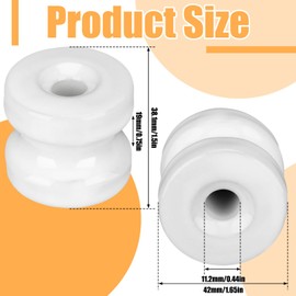 SiliFine 25 Pcs WP36 Corner Post Ceramic Fence Insulator Electric White Circular Donut Porcelain Insulator for Fence Wire Wood Post