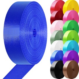 Nylon Webbing 1 inch 1.5 inch Nylon Strap Webbing Straps, 3.3 10 25 50 Yards Webbing Strapping for Bags/Lawn Chair/Climbing Outdoors Crafting DIY Gear Repair(Dark Blue,1.5 inch x 3.3 Yards)
