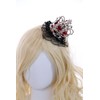 Kawaii-Story C-107-2 Silver Crown Red Rose Bow Black Lace Ruffle