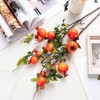 Artificial Pomegranate Branches,4Pcs Faux Fruit Stems for Home Decor,31.5IN