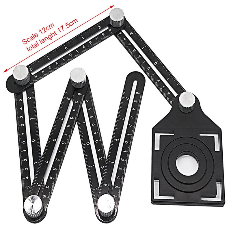 Multi-Angle Measuring Ruler Universal Angularizer Template Tool Aluminium Alloy Angularizer