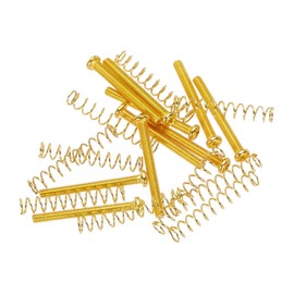 MECCANIXITY 10pcs M3 Guitar Pickup Ring Mounting Screws Pickup Springs for Electric Guitar, Gold Screws Springs
