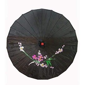 JapanBargain, Japanese Parasol Asian Chinese Nylon Umbrella Parasol for Photography Cosplay Costumes Wedding Party Home Decoration Adult Size, 32 inch (3, Black)