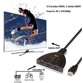 APICH Switch Selector Hdmi 4k 3 Entradas 1 Salida