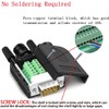 2PCS DB9 Solderless Connector, RS232 D-SUB Serial to 9-Pin Port