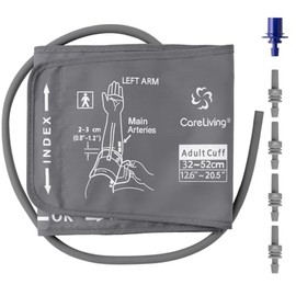 CARELIVING Brazalete de presión arterial CareLiving XL de 32 a 52 cm (12,6 a 20,5 pulgadas), para adultos, compatible con la mayoría de los monitores, brazalete de repuesto para presión arterial ARM