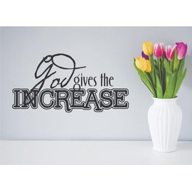 God Gives The Increase Wall Decal World English Christian Bible Sticker for Home Living Room Bedroom Planted The Seed Removeable Cute Wall Decoration - Size: 18 in x 36 in