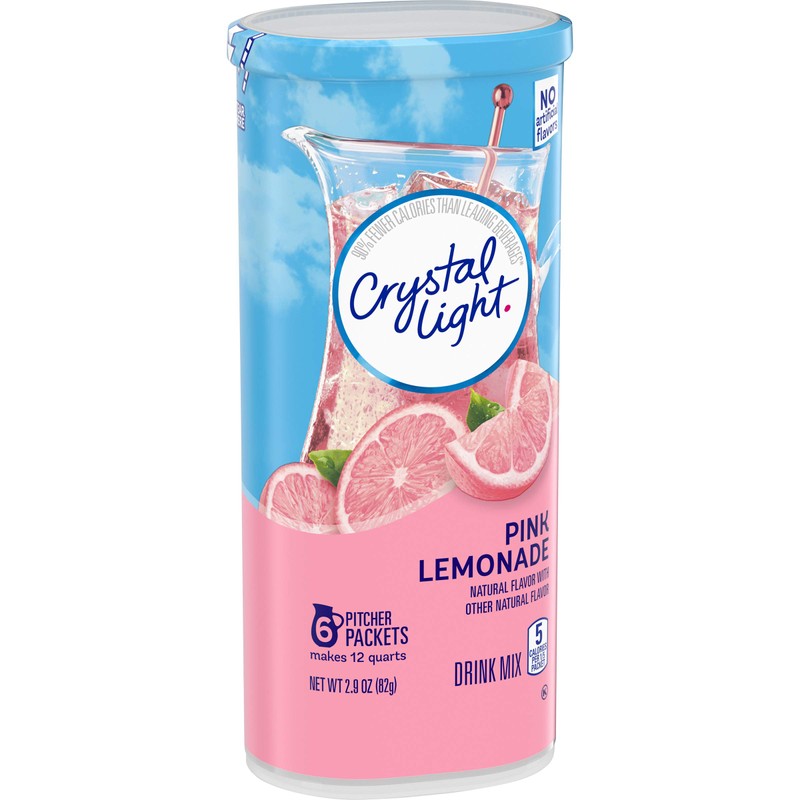 Crystal Light Pink Lemonade Powdered Drink Mix, Caffeinated, 2.9 Oz