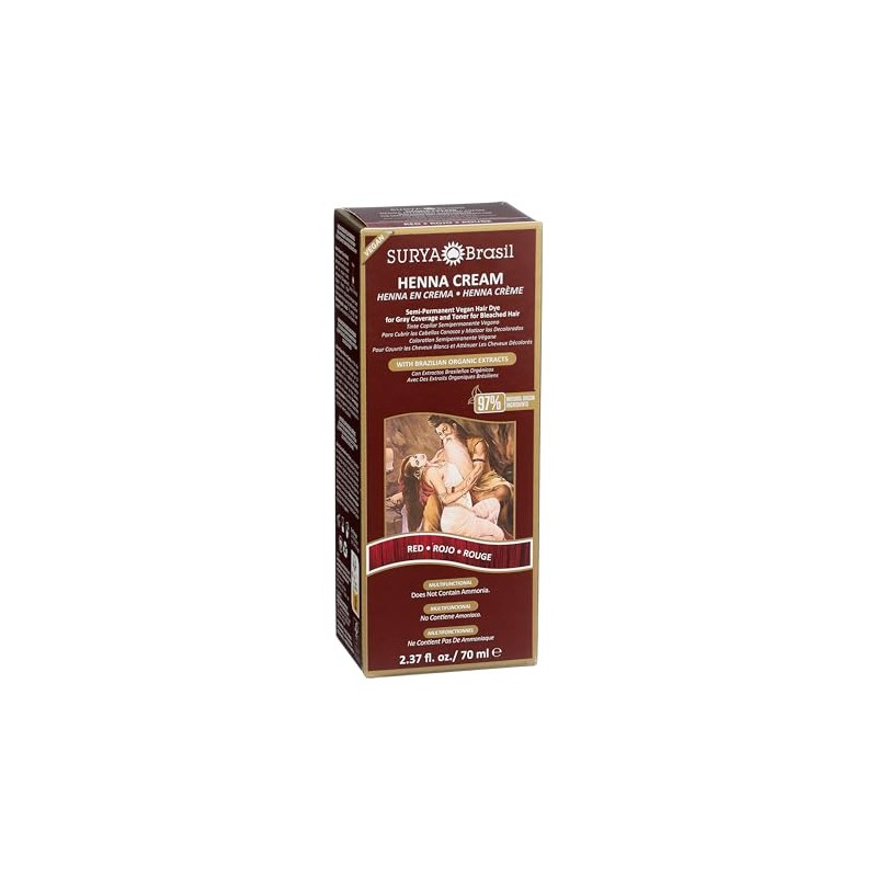 Surya Brasil Products Henna Cream, Red, 2.37 Fluid Ounce