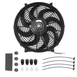 Gooeap 12 Inch Slim Fan Push Pull Electric Radiator Cooling Fan 12V Mount Kit Black Universal(12'')