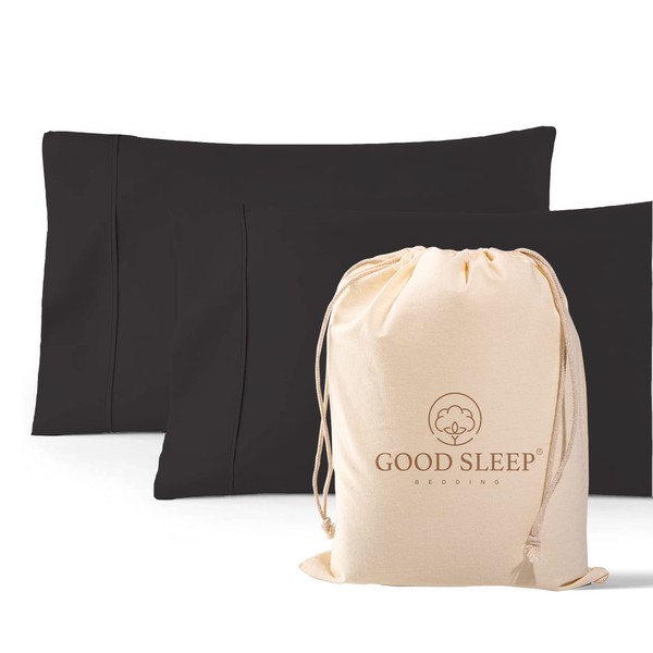 1000 TC Dark Gray Standard Pillowcases Set of 2 100%