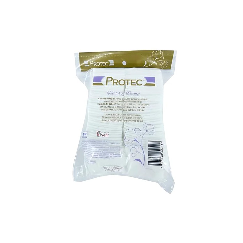 Protec Pads Faciales con Glicerina, Cuadrados, 100% Algodón, 100 Piezas,