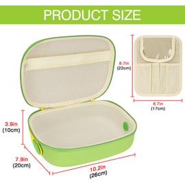 TOCCOOL Travel Makeup Bag, Portable EVA Material Makeup Storage Bag with Hand Strap, Large Capacity Cosmetic Bag for Women, Essential Organizer for Makeup with Compartment, Green, Modern