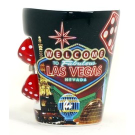 Las Vegas Nevada Neon Dice Spindice Shot Glass
