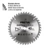 Pretul ST-740P, Disco sierra 7-1/4" para madera 40 dientes centro