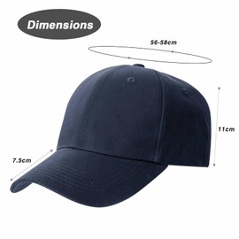 GWHOLE Baseball Cap for Men Women Deep Blue Cap Adjustable Cap Hat Classic Sports Casual Plain Summer Sun Hat