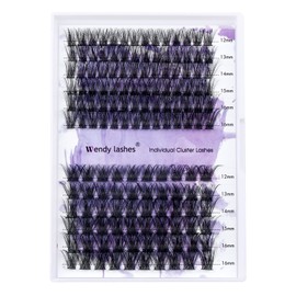 Individual Lashes D Curl Cluster Lashes C3+C9 0.07mm 12-16mm Mixed DIY Lash Extensions Wide Stem Individual Eyelash Clusters Reusable Soft and Wispy Clusters Eyelash Extensions(C3+C9-D-MIX12-16)