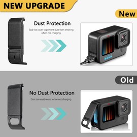 Hero 9/10/11/12 Screen Protector, Aluminum Alloy Removable Battery Case Cover for gopro 9/10/11 /12battery Door Cover, 2 * Gopro 9/10/11/12 Lens Caps + Lanyard