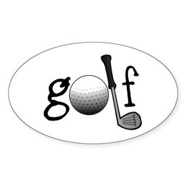 CafePress Golf Sticker Oval Car Bumper Sticker