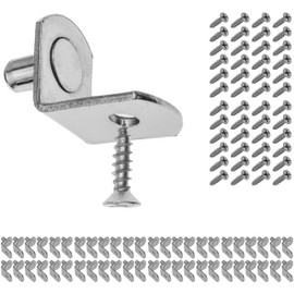 Shelf L-Shape Support D5, Pack of 48, Shelf Support for Diameter 5 mm Drill Holes, with 19 x 16 x 13 mm L Angle, Made of Solid Steel, Rust-Free, Shelf Holder, Shelf Support Furniture, Shelf Supports