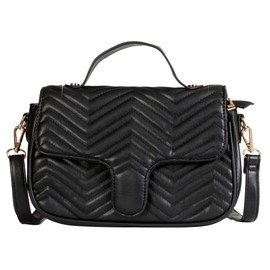 Mabel London Womens Playful Feminine Clutch Evening Box Messenger style with decorative heart and adjustable strap - Kiki [Black]