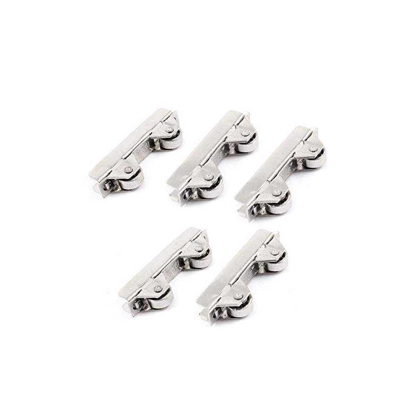 Sourcingmap 5 Pcs Silver Tone Wheel Sliding Wardrobe Glass Window