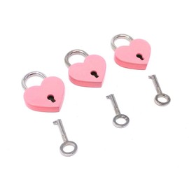 Honbay 3pcs Lovely Pink Heart Shape Padlock with Keys